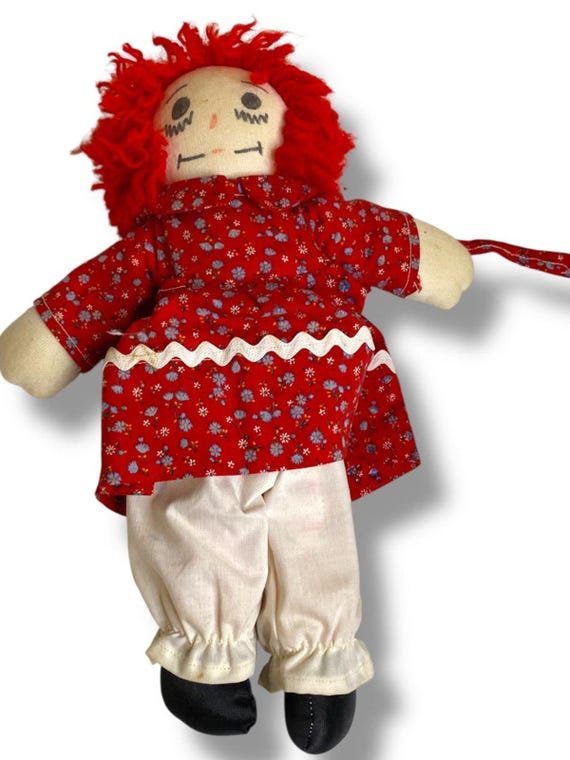 Vintage Handmade Raggedy Ann Rag Doll Red Dress 11" - Etsy Vintage Handmade Raggedy Ann Rag Doll Red Dress 11" - Etsy