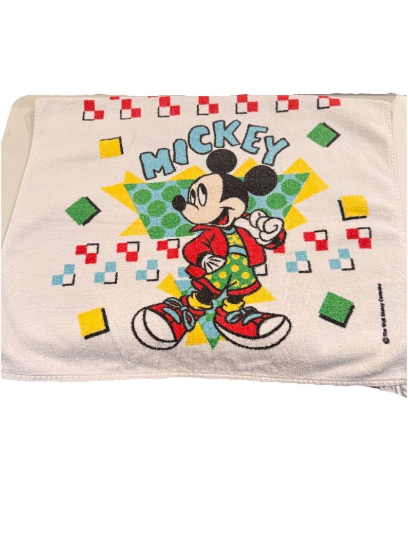 Vintage Mickey Mouse Bath Towel Cannon Walt Disney Bathroom Made In The USA image 1