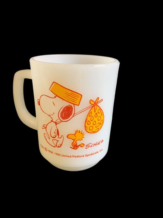 Fire-King スヌーピー マグカップ SNOOPY COME  1960s Snoopy Fire King Mug 