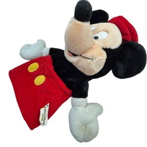 Vintage Walt Disney World Mickey Mouse Hand Puppet 12" Plush Red Hat image 4