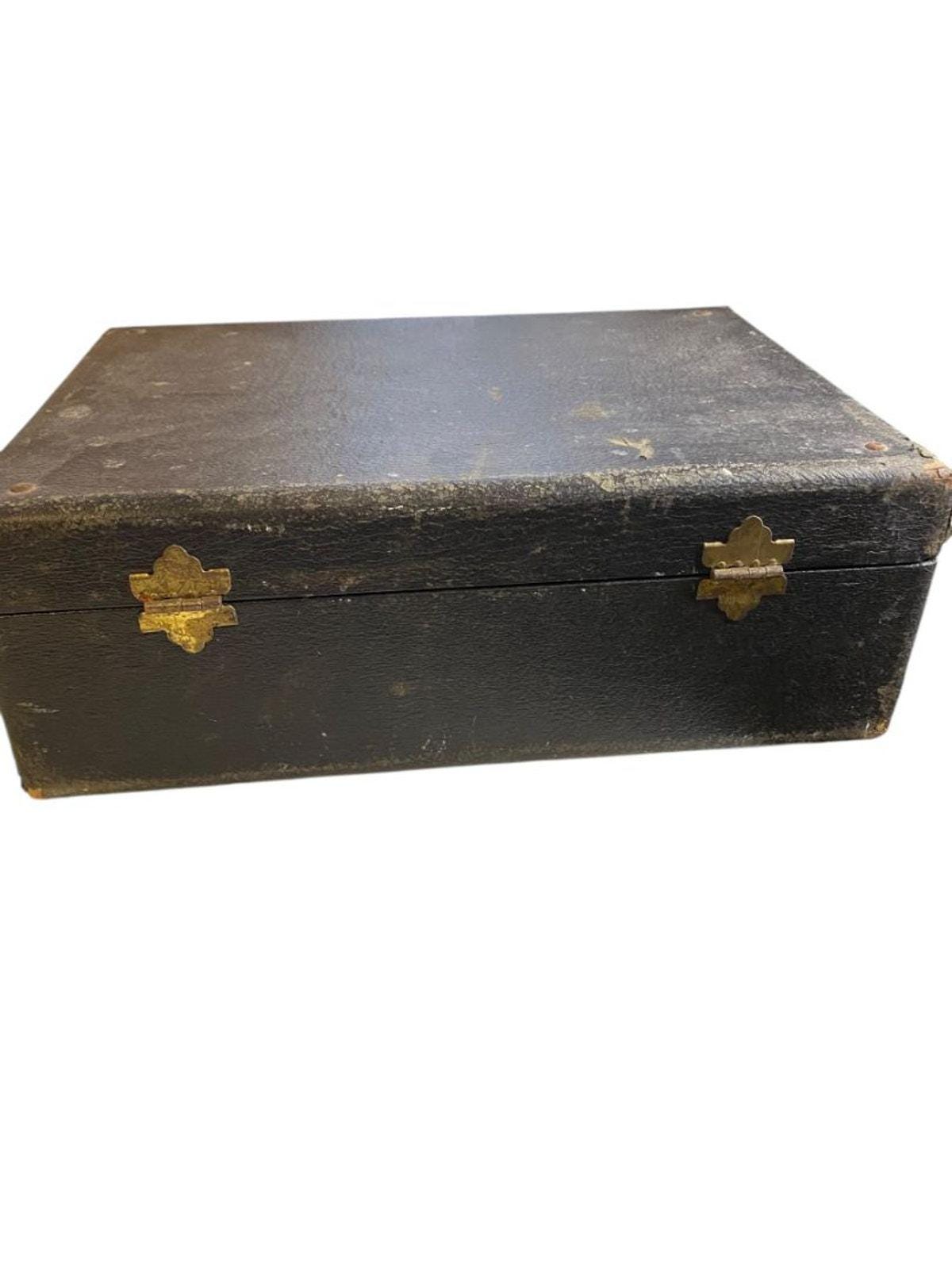 Vintage Wooden Suitcase Latches Distressed 13.5