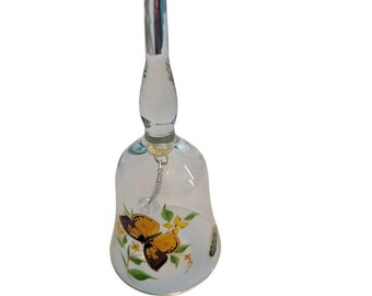 West Virginia Glass Butterfly Hand Bell Dinner Flowers