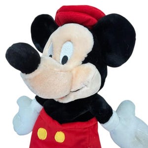 Vintage Walt Disney World Mickey Mouse Hand Puppet 12" Plush Red Hat image 3