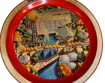 Vintage 1982 Worlds Fair Coca-cola Metal Tray 12 Inch Knoxville TN