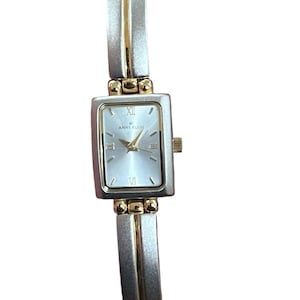Anne Klein Watch Women Matte Silver Gold Two Tone New Battery 6.5”
