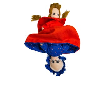 Vintage Topsy Turvy Doll Red Riding Hood Granny 8&quot; Flip Toy