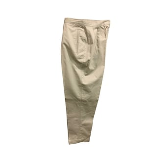 Size 14 Lizsport Women&#39;s Tan Chino Style Cotton Pants 1990s Vintage