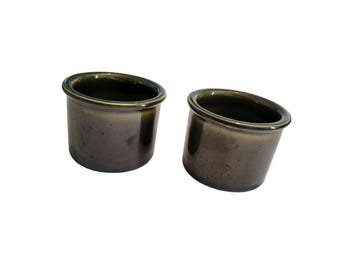 USA Pottery Green Dip Cups Votive Candle Holders Vintage Handmade