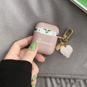 Custom airpod case,personalized airpods 3 case,silicone airpods case,airpod pro case,cute heart keychain name airpod pro 2 case