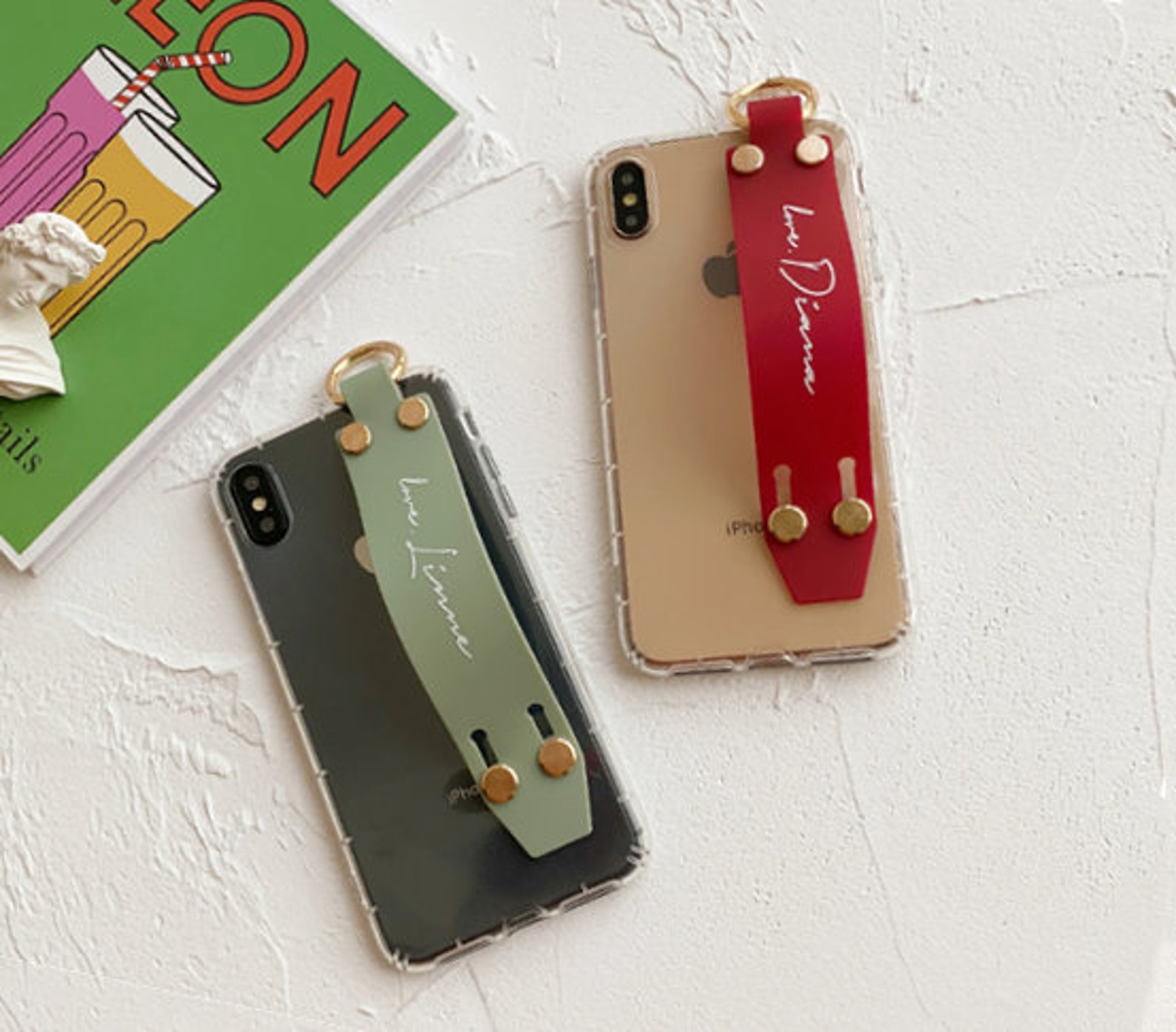 Custom Phone Casepersonalised Hand Strap Iphone Caseclear Etsy