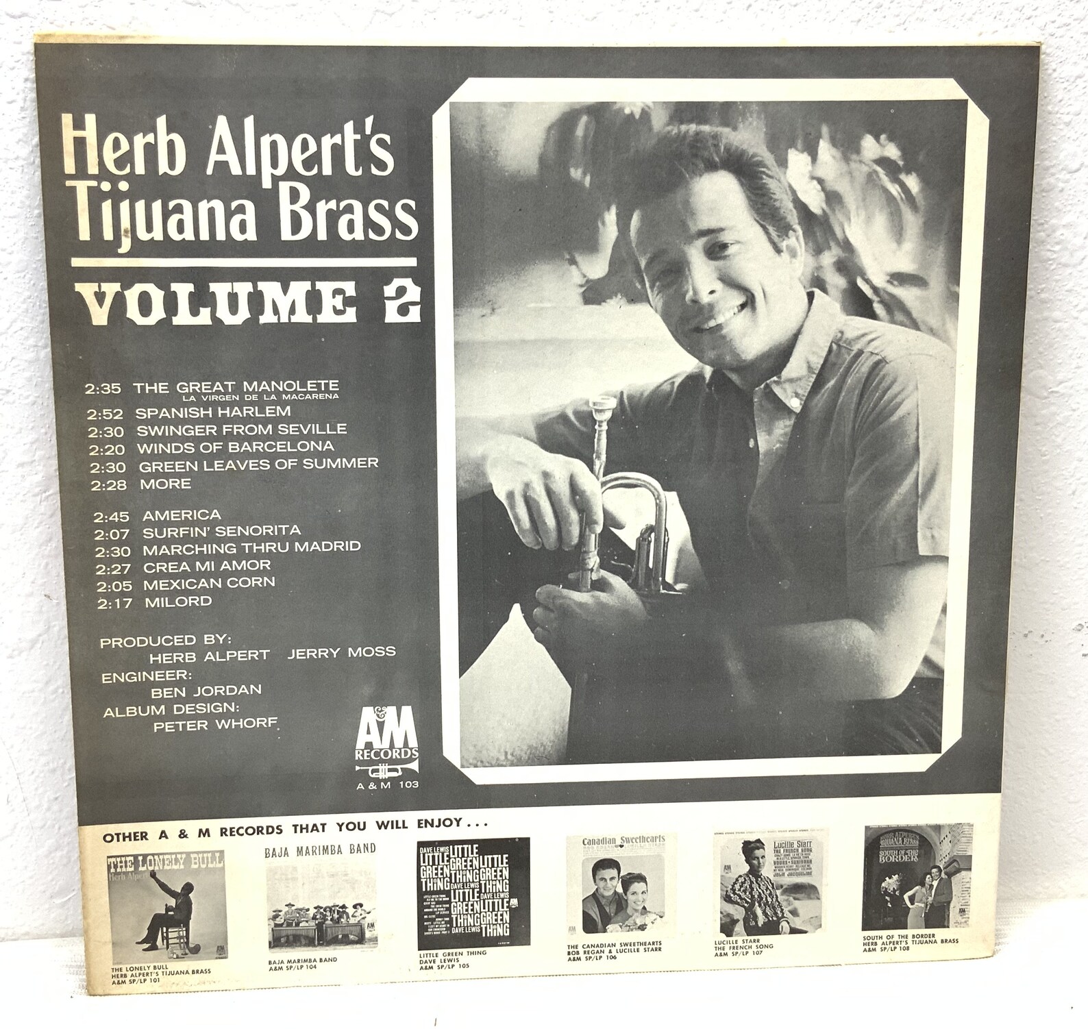 Herb Alpert's Tijuana Brass Volume 2 Vinyl LP Record Etsy