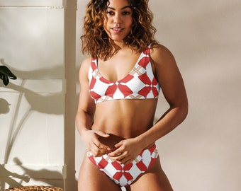 geschmolzenes Eis Recycelter Bikini mit hoher Taille