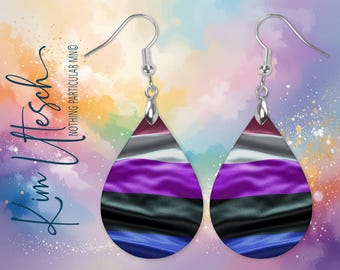 Pendientes del orgullo de género fluido. Ligeros • Redondos o en forma de lágrima • Diseño digital original