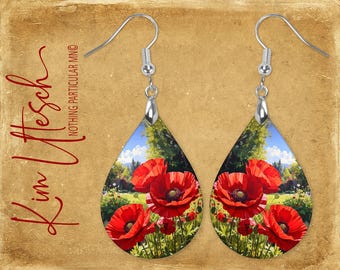 August Poppy Earrings — A Bloom of Remembrance and Radiant Hope