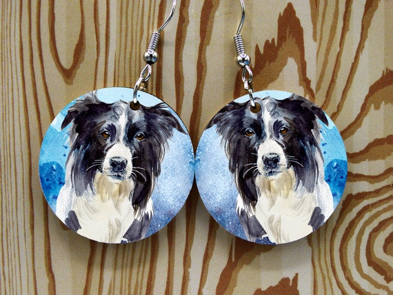 Custom Designed Earrings Collection Three Watercolor Dog Portraits