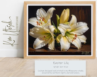 Easter Lily — A Little Bloom of Springtime Magic. Custom Designed 8x10 Art Print.