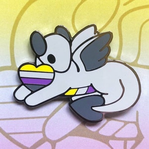 1.5 Inch LGBT+ Non-Binary Pride Dragon Enamel Pin