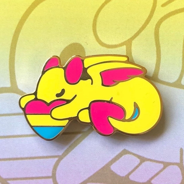 1.25 Inch LGBT+ Pansexual Pride Dragon Enamel Pin