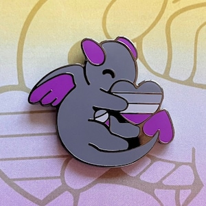 1.25 Inch Asexual Flag Dragon Enamel Pin