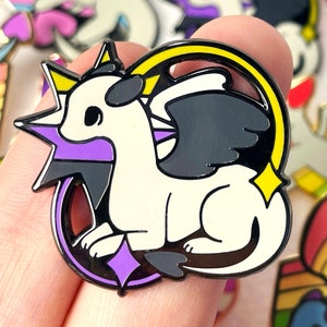 1.25 Inch LGBT+ Starry Non-Binary Pride Dragon Enamel Pin