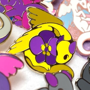 1.25 Inch Intersex Flag Dragon Orchid Enamel Pin