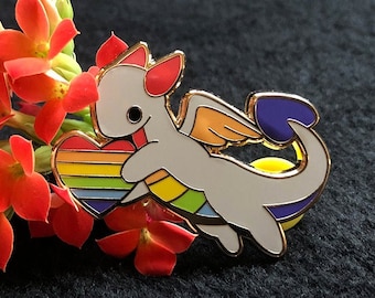 1.5 Inch LGBT+ Rainbow Pride Dragon Enamel Pin