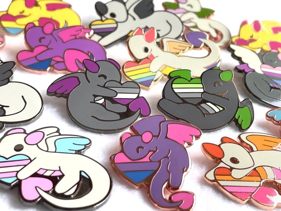 Cartoon Cute Rainbow Pride Dragon Enamel Pin Badge Brooch DIY