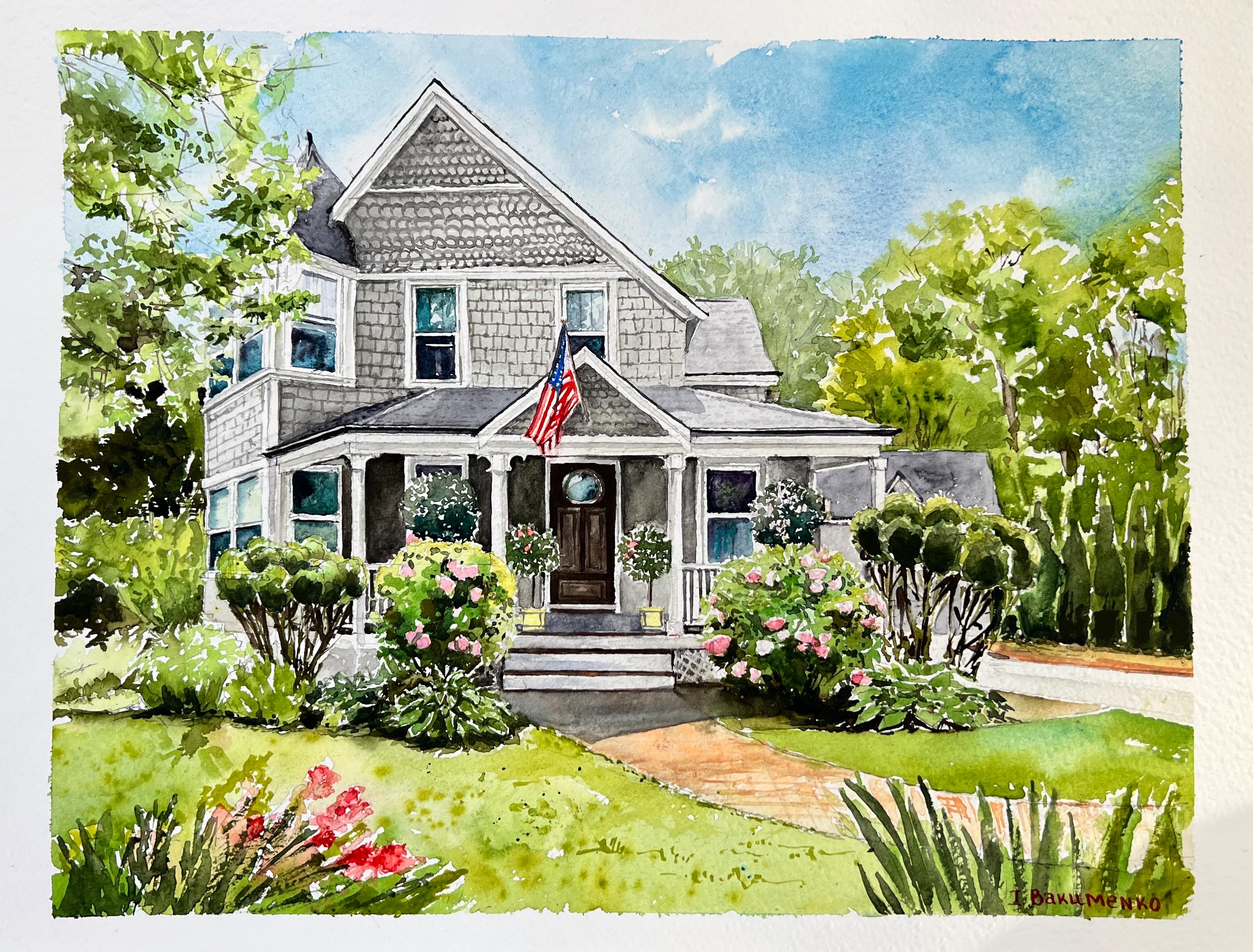 Hand Painted Watercolor Home Portrait Realtor Closing Gift New Home ...