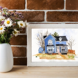 House portrait handmade painted Watercolour Home portrait-Personalized Housewarming Gift-First Home Gift-Realtor Gift-Original watercolor image 5