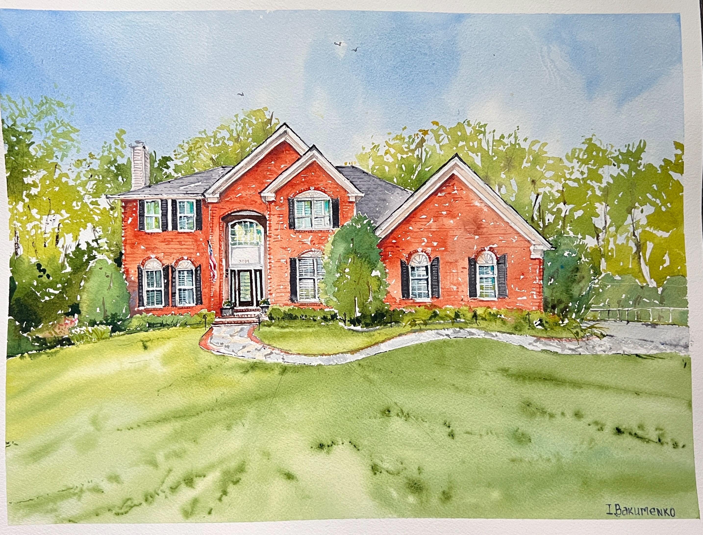 Hand Painted Watercolor House Portrait, Custom Home Painting - Etsy