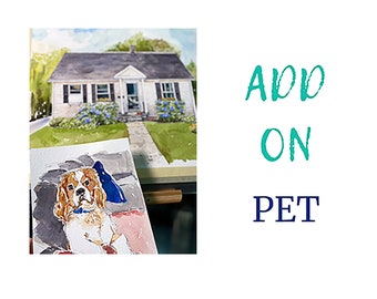 Add Pet to House Portrait - This Listing is only for who ordered house portrait / custom house painting