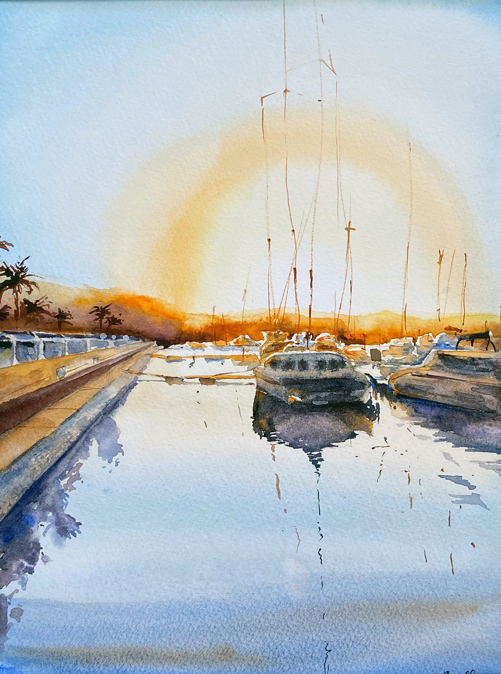 水彩画のカスタムボート絵画 - ボートアート - ヨットポートレート