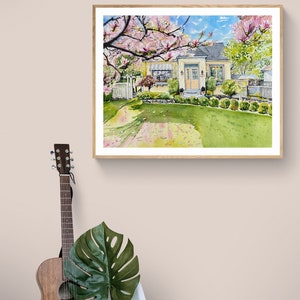 House portrait handmade painted Watercolour Home portrait-Personalized Housewarming Gift-First Home Gift-Realtor Gift-Original watercolor image 9