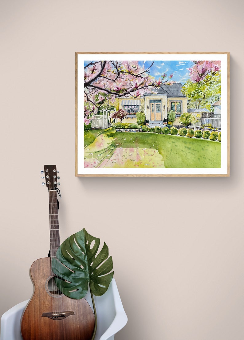 House portrait handmade painted Watercolour Home portrait-Personalized Housewarming Gift-First Home Gift-Realtor Gift-Original watercolor image 9