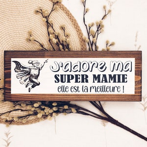 Cadeau Fête des Mères, Affiche en Bois Peinte à la Main : Le Cadeau Parfait pour Grand-Maman, Mamie, ou Tout Grand-Parent