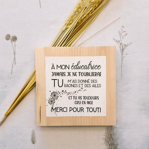 Cadeau personnalisé pour Éducateur(trice) ou Professeur : Affiche en bois gravée au laser, Création québécoise