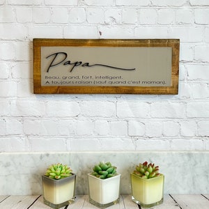 Pancarte de bois 3D, Affiche définition papa, Cadeau pour papa, fête des pères,