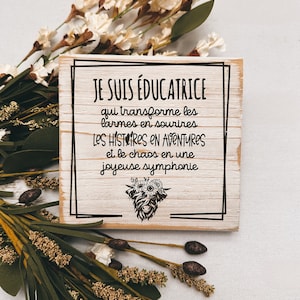 Idée cadeau personnalisée pour les éducateurs et éducatrices. Petit cadre en bois fait main et gravé au laser.