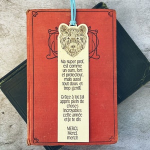 Cadeau Enseignant(e), Professeur(e), Éducateur(trice) - Signet en bois gravé : Le cadeau parfait en fin d'année