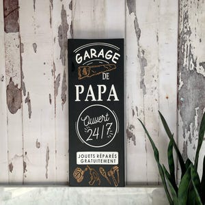 Pancarte Garage Personnalisable pour Papa ou Grand-Papa - Cadeau Unique et Chaleureux