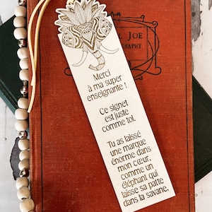 Cadeau Enseignant(e), Professeur(e), Éducateur(trice) - Signet en bois gravé : Le cadeau parfait en fin d'année