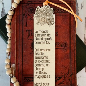 Cadeau Enseignant(e), Professeur(e), Éducateur(trice) - Signet en bois gravé : Le cadeau parfait en fin d'année