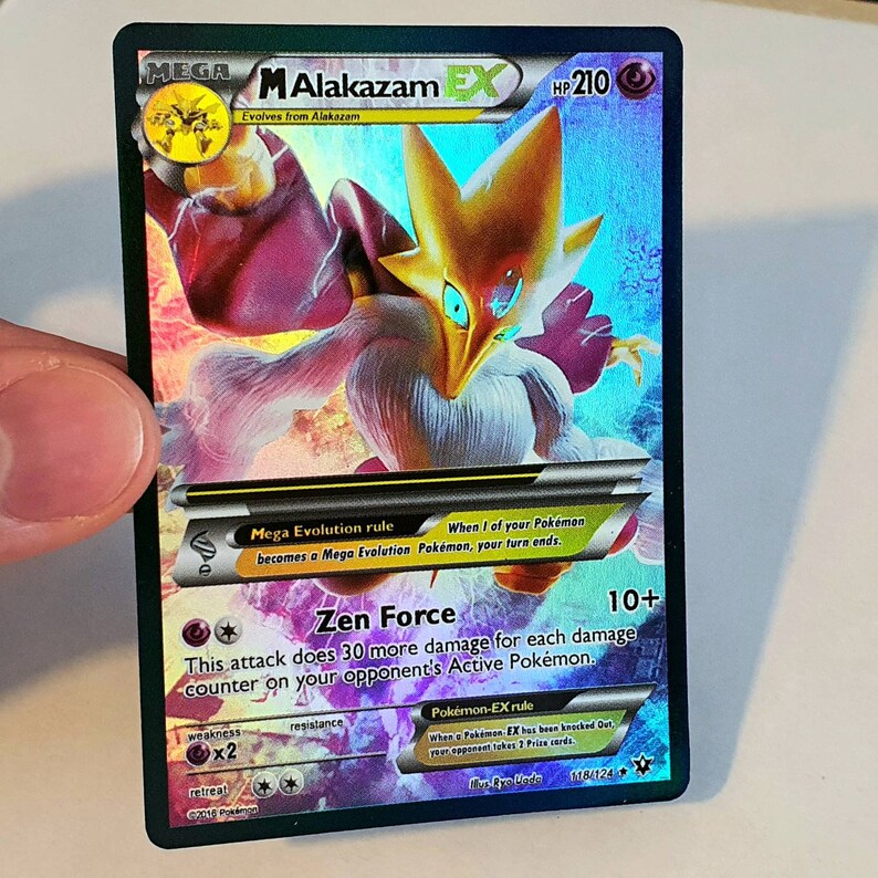 Mega Alakazam EX HOLOGRAPHIC Custom Made Pokemon Card Etsy