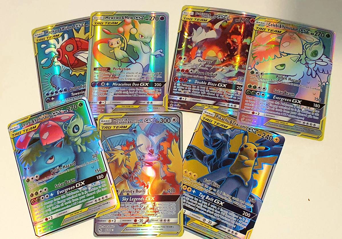 Tag Team 5 Rainbow Rare 10 GX Cards Custom Made Random Etsy UK