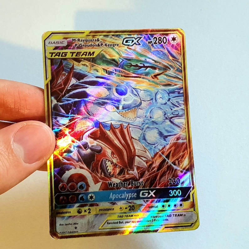 Rayquaza Groudon Kyogre GX Holographic Custom Made Pokemon Etsy