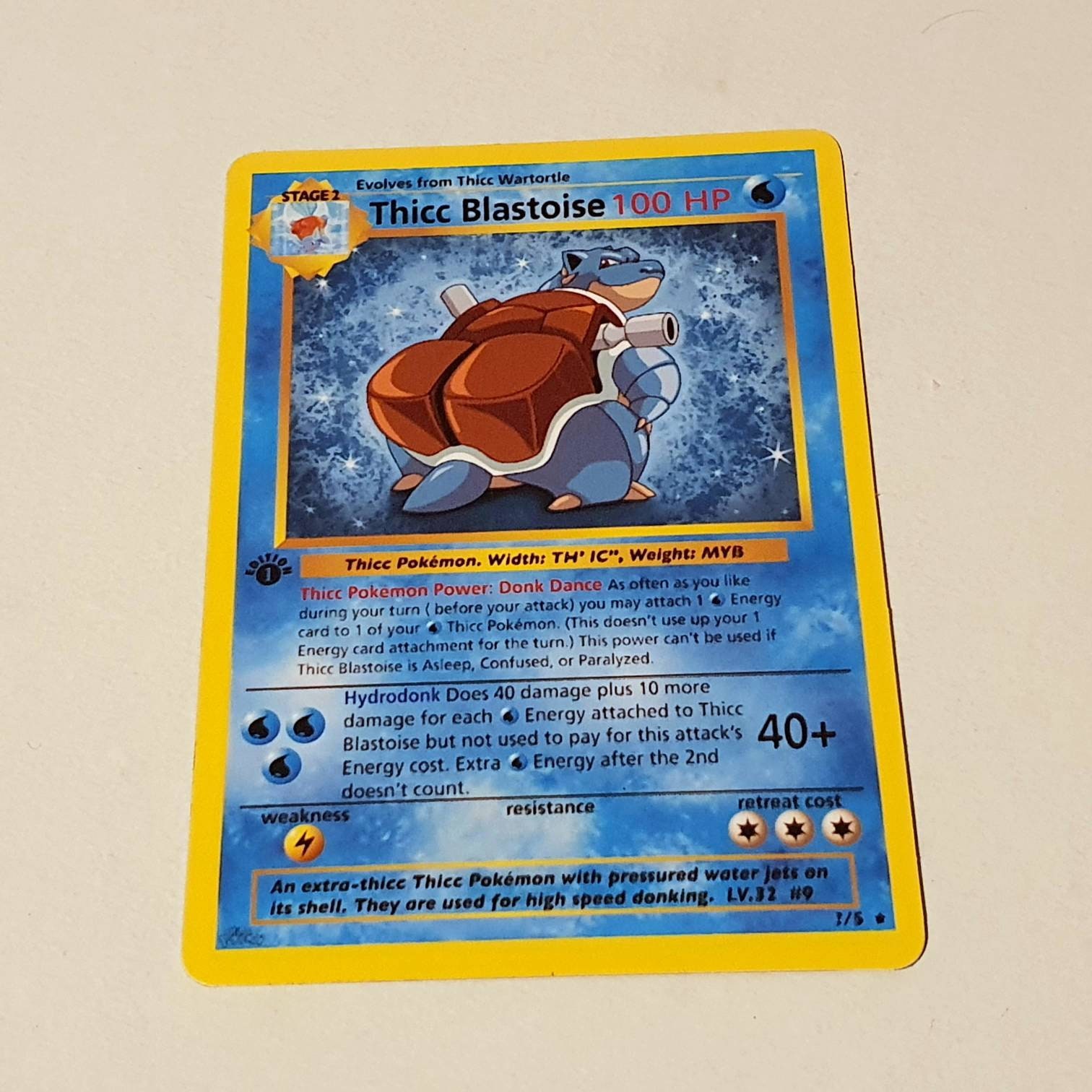 Thicc Blastoise Holographic Custom Made Pokemon Card | Etsy
