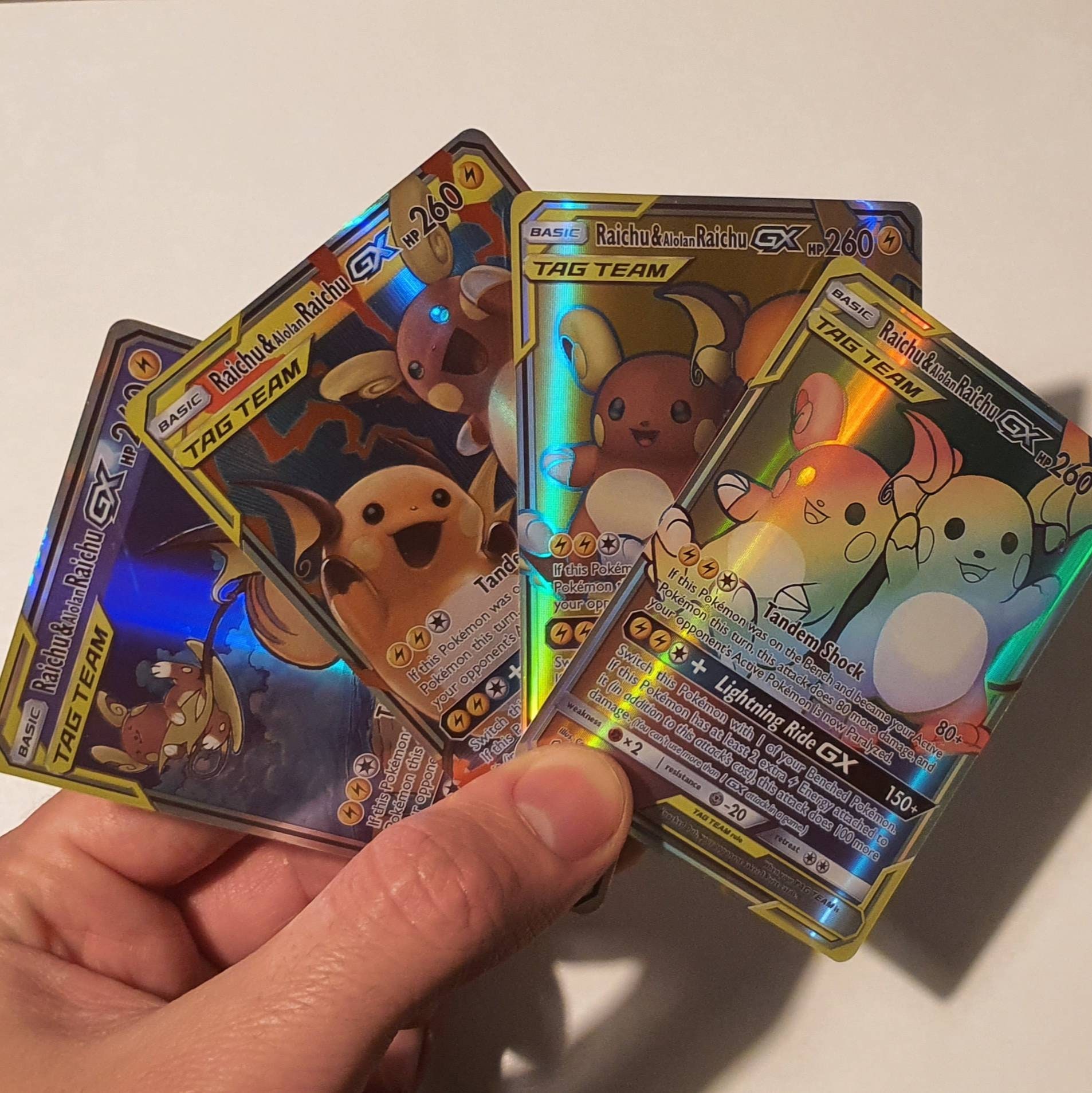 Raichu & Alolan Raichu Tag Team GX Custom Made Pokemon Cards Etsy