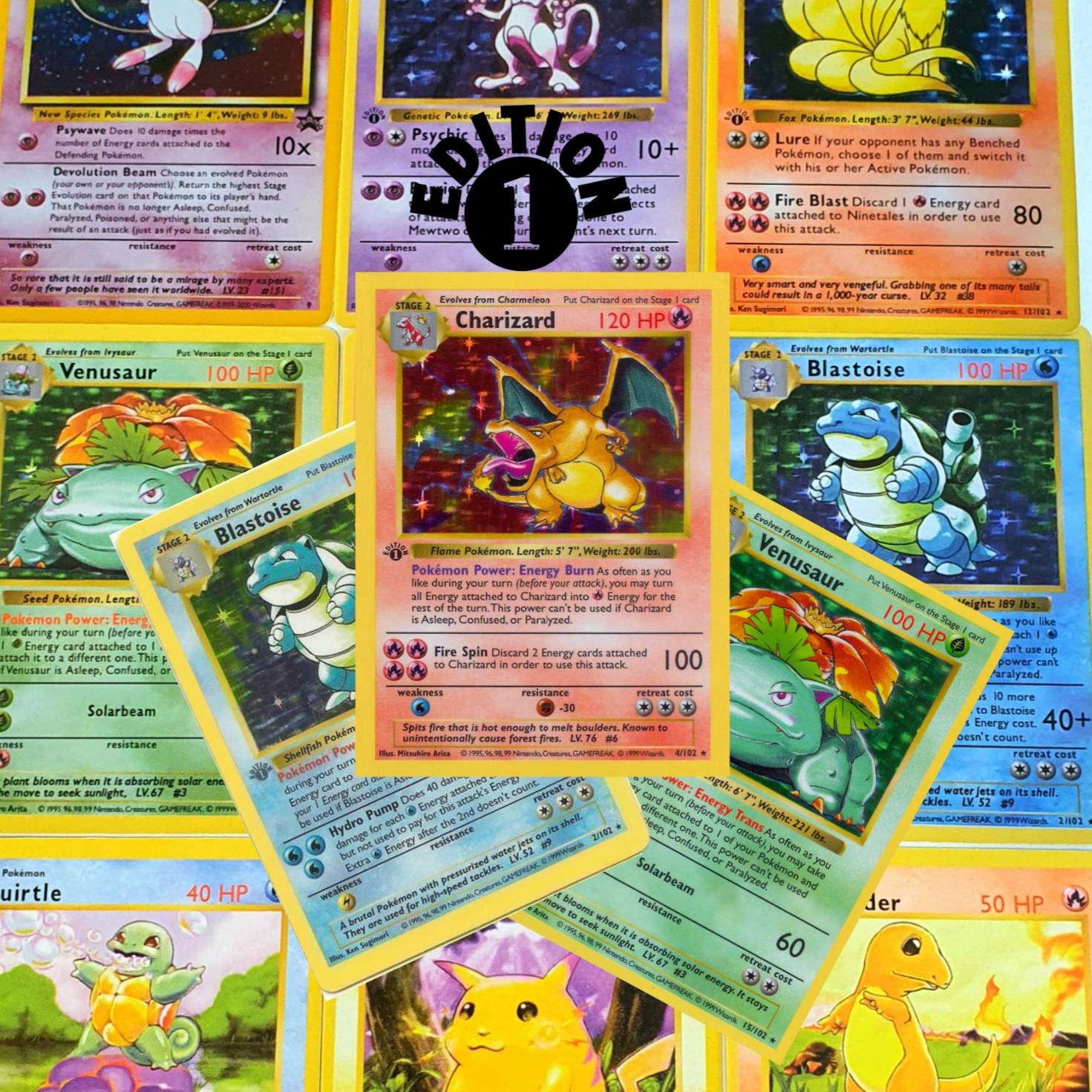 102 Cards Base Set 1st Edition Shadowless CUSTOM MADE - Etsy