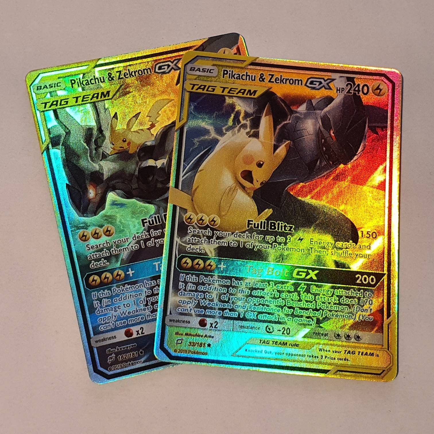 Pikachu & Zekrom GX 2 Cards HOLOGRAPHIC Custom Made Tag - Etsy