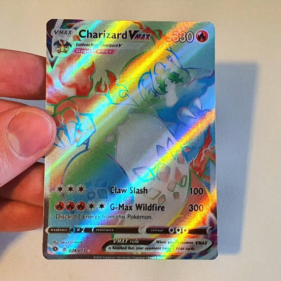 Charizard Vmax Rainbow Holographic Carte Pokemon Sur Etsy Charizard Vmax Rainbow Holographic Carte Pokemon Sur Etsy